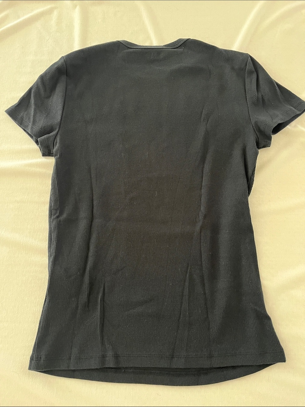 American Eagle and Abercrombie Ribbed Thermal Tee Trio - Black, Beige, Cream - Picture 7 of 7